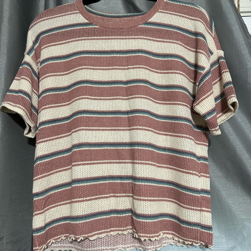 American eagle striped cropped shirt